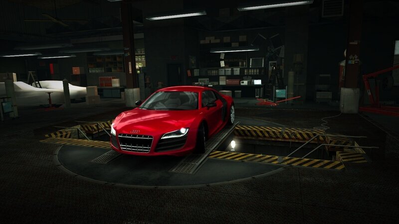 Red Audi R8 Sports Car — Dark