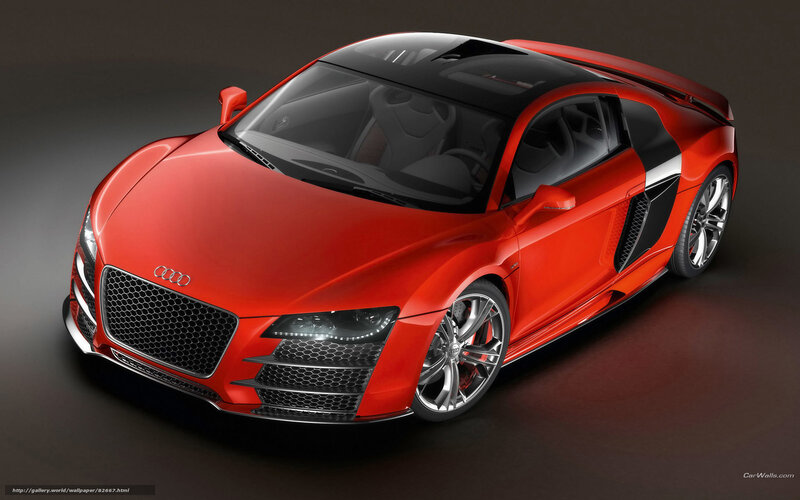 Red Audi R8 Sports Car — Dramatic, 3d Render, Grille