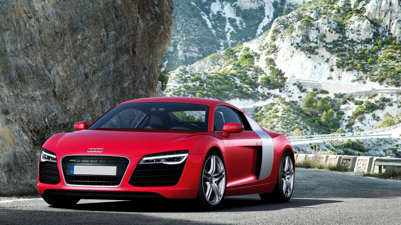 Red Audi R8 Sports Car — Dramatic, Afternoon, Photograph
