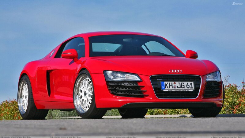 Red Audi R8 Sports Car — Dramatic, Afternoon