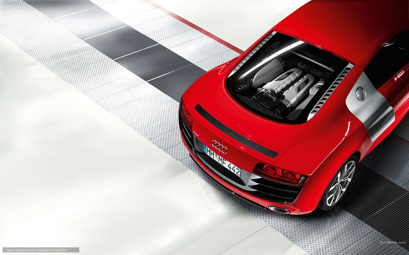 Red Audi R8 Sports Car — Dramatic, Photograph