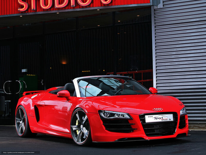 Red Audi R8 Spyder — Dramatic, Night