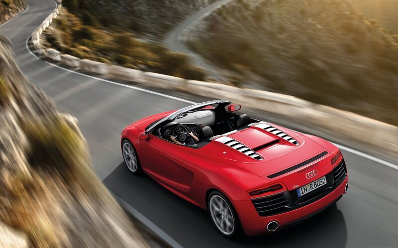 Red Audi R8 Spyder — Dynamic, Afternoon, Photograph