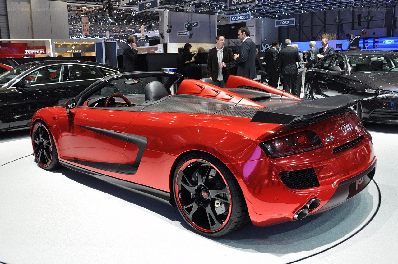 Red Audi R8 Spyder on display