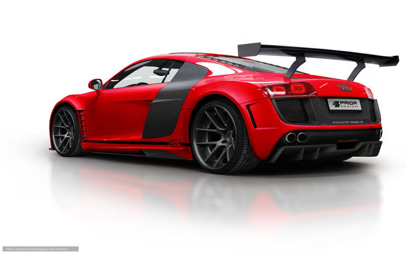 Red Audi R8 with carbon fiber