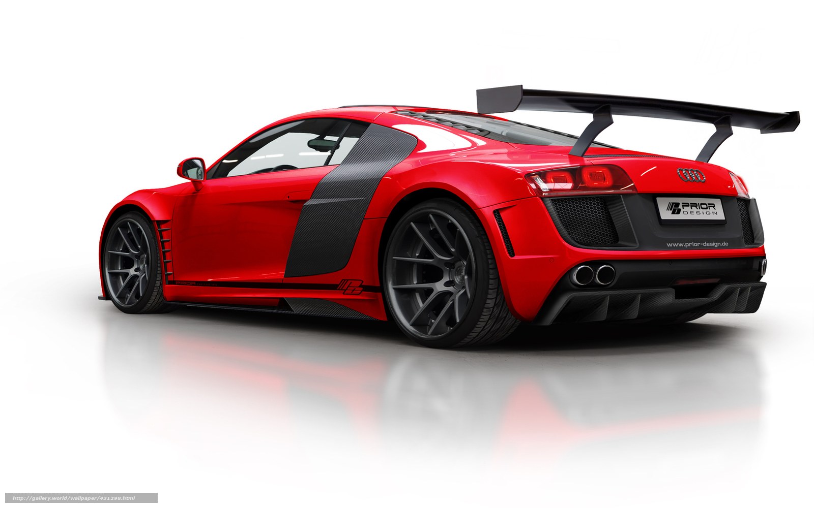 Red Audi R8 with carbon fiber