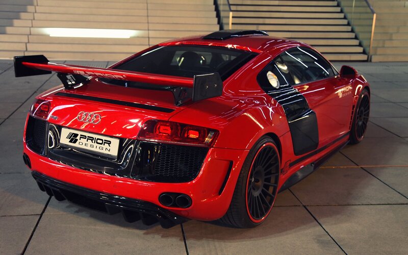 Red Audi R8 with Prior Design body kit