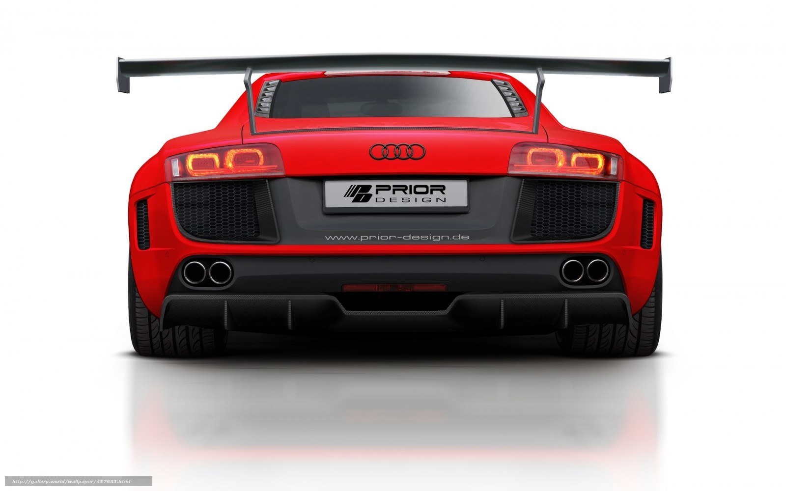 Red Audi R8 with Prior Design body kit