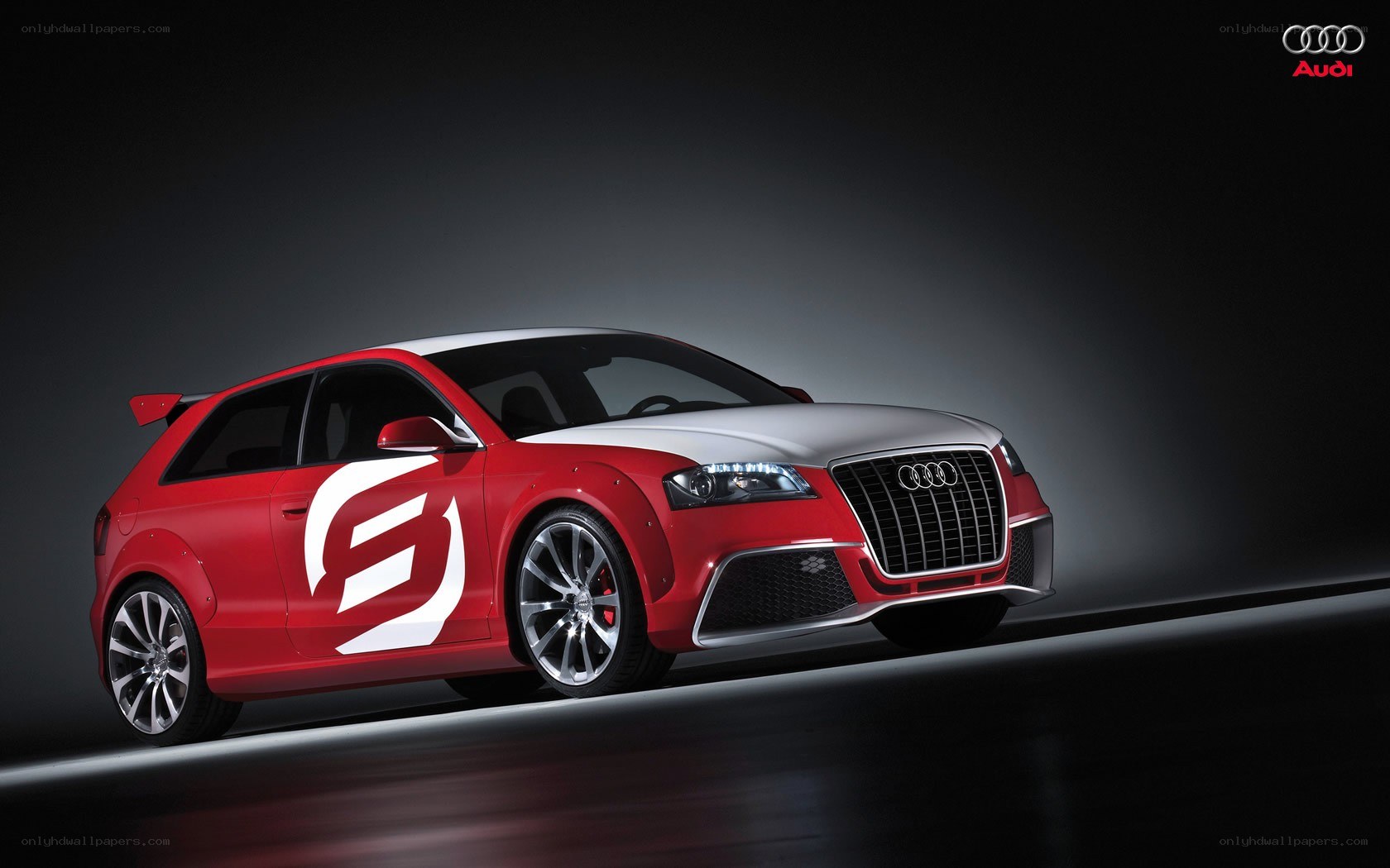 Red Audi race car
