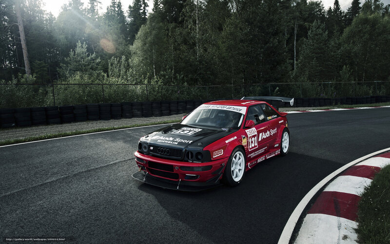 red audi race car on track