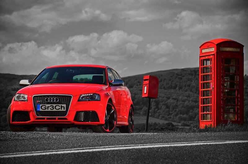 Red Audi Rs3 Car — Dramatic