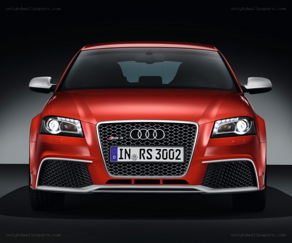 Red Audi RS3 front view