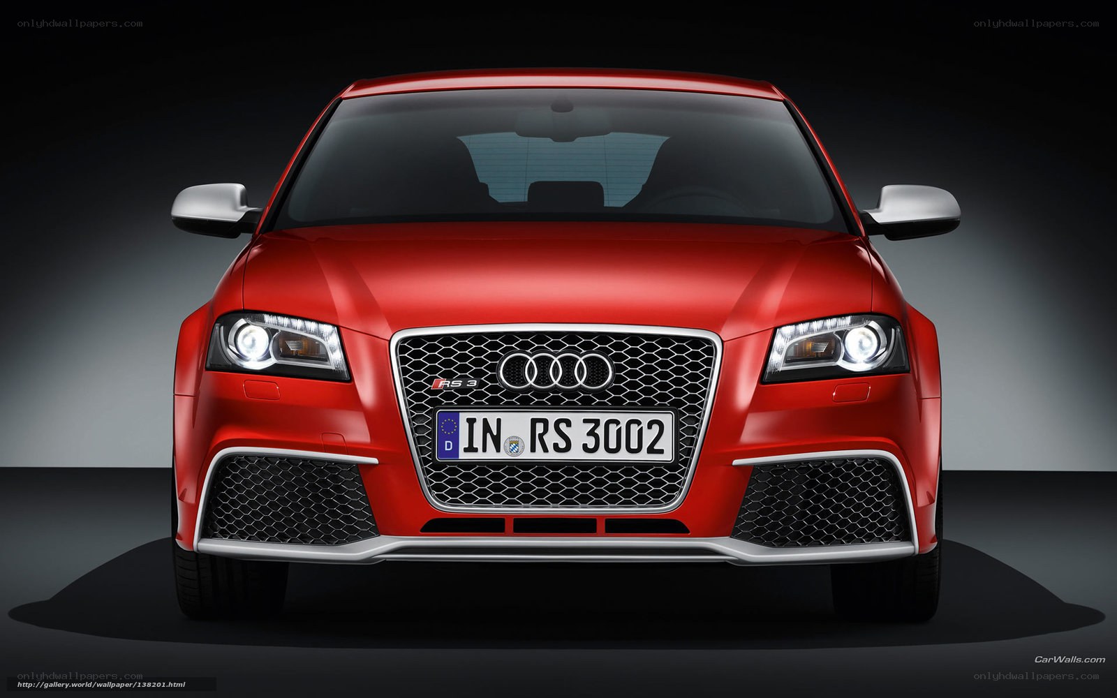 Red Audi RS3 front view