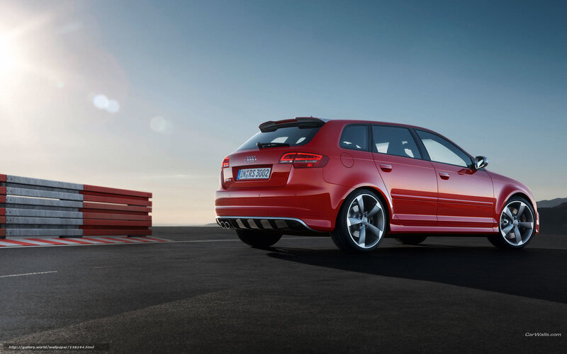 Red Audi Rs3 Hatchback — Dramatic, Sunset