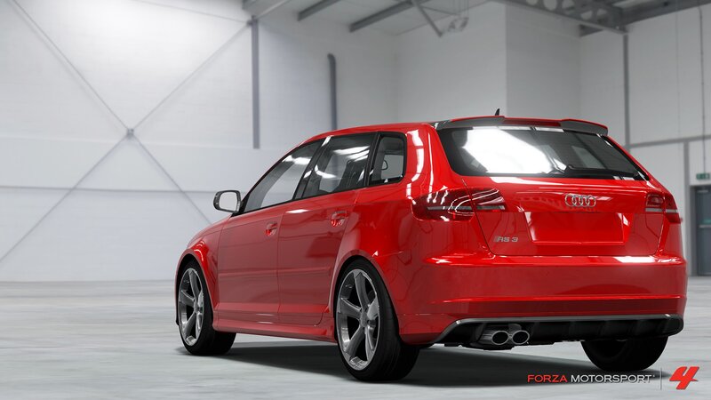 red audi rs3 hatchback