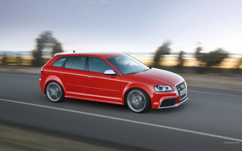 red audi rs3 in motion