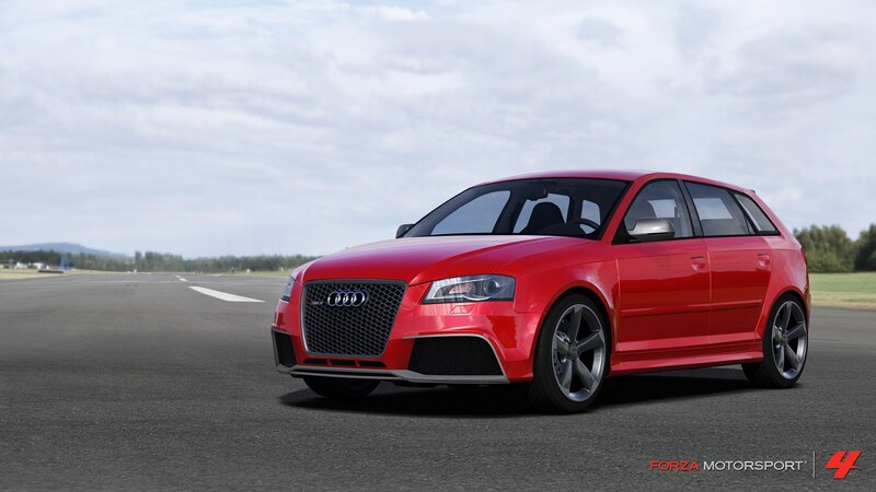 Red Audi Rs3 on Track