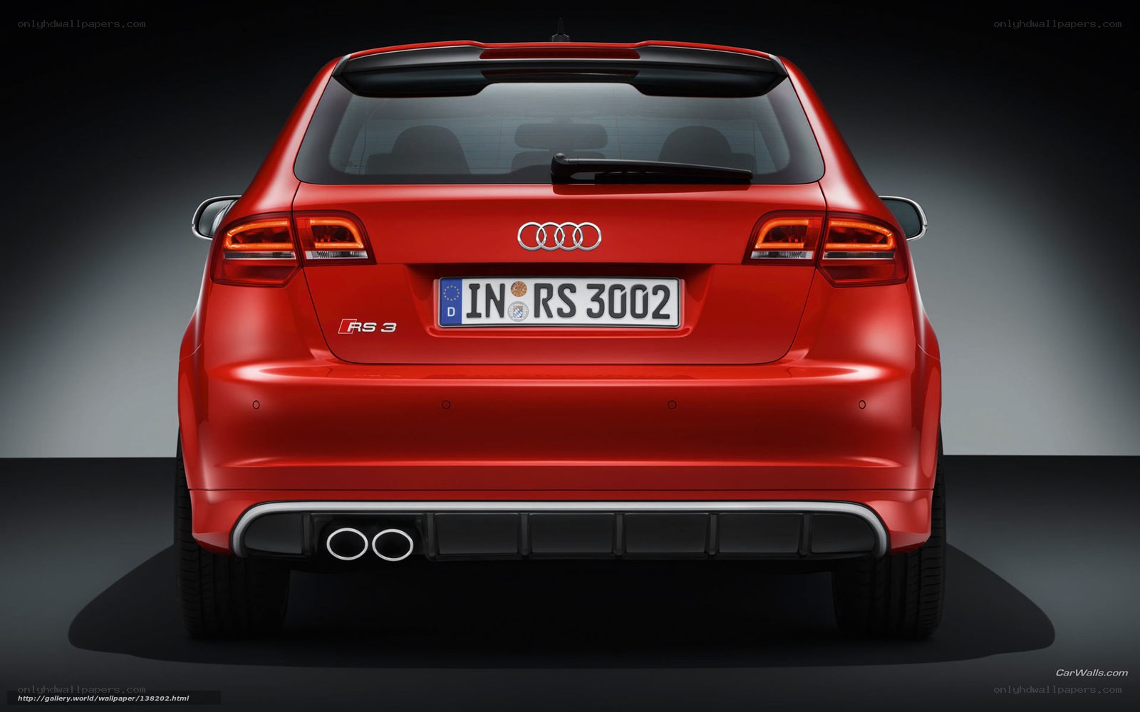 Red Audi RS3 rear view
