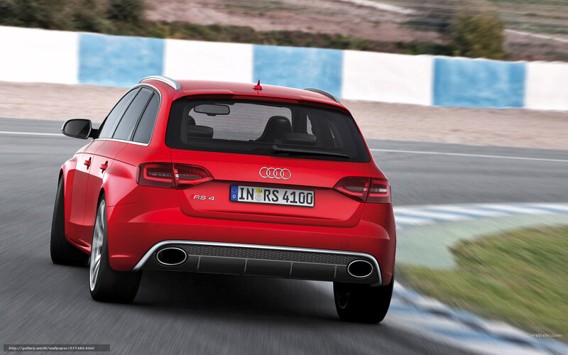 Red Audi Rs4 Car — Dynamic, Photograph, Race Track