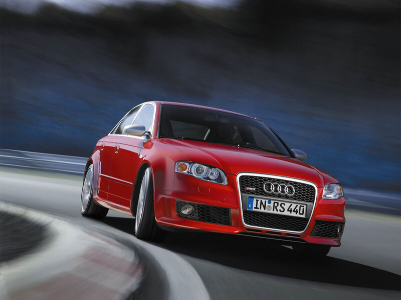 Red Audi Rs4 Car — Dynamic, Photograph, Road, Grille