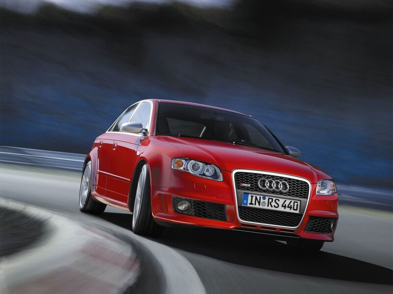 Red Audi Rs4 Car — Dynamic, Photograph, Road