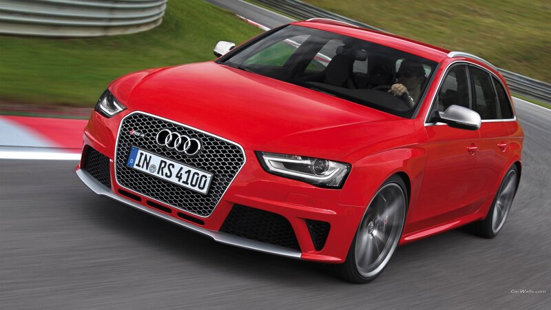 Red Audi Rs4 Car — Dynamic, Photograph
