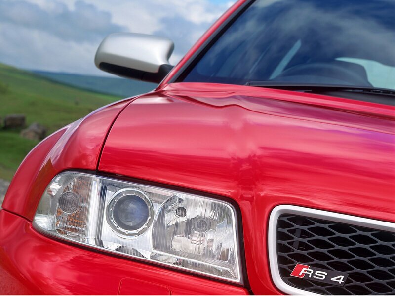 Red Audi RS4 front view