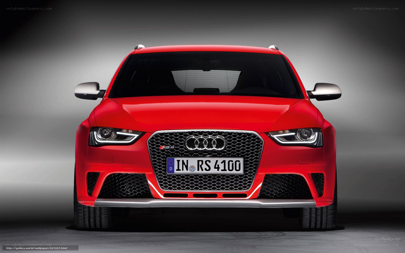 Red Audi RS4 front view