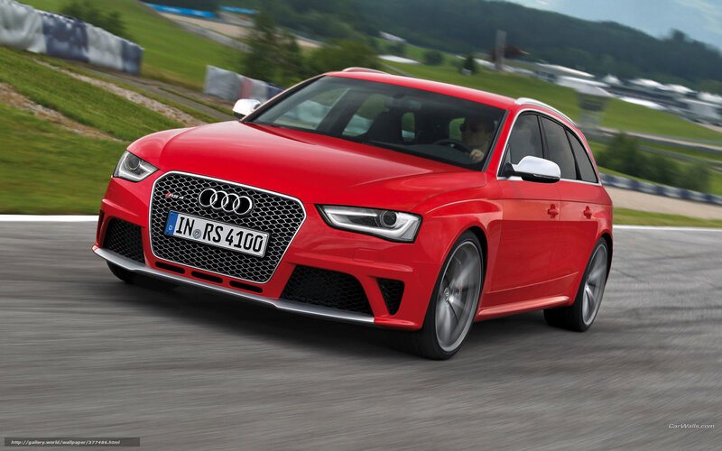 Red Audi RS4 on a racetrack