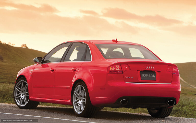 Red Audi RS4 on country road
