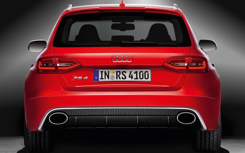 Red Audi RS4 rear view
