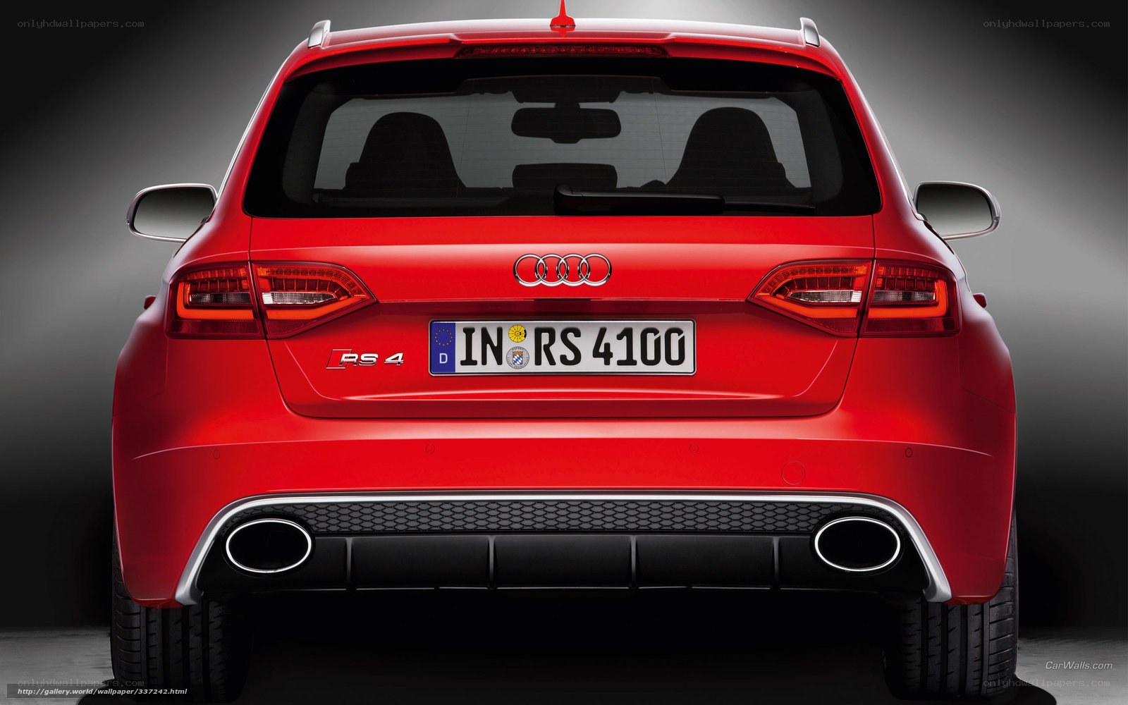 Red Audi RS4 rear view