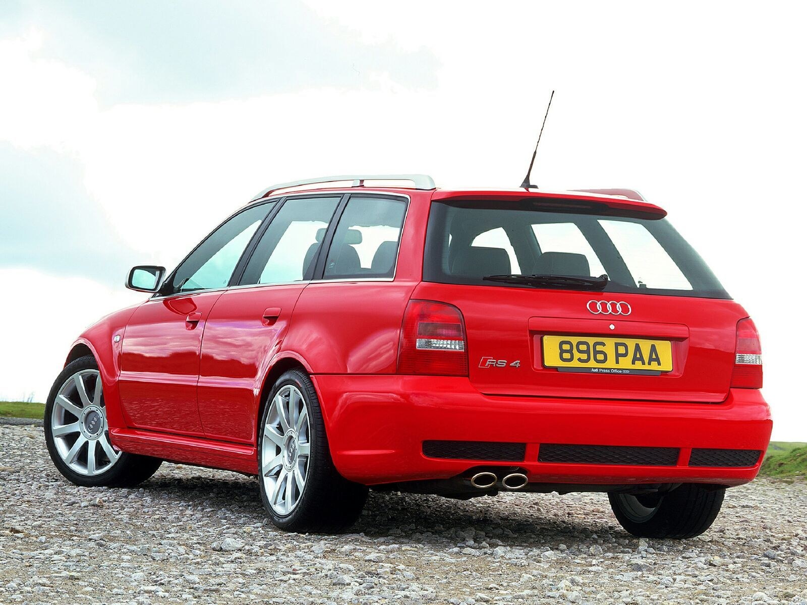 red audi rs4 station wagon