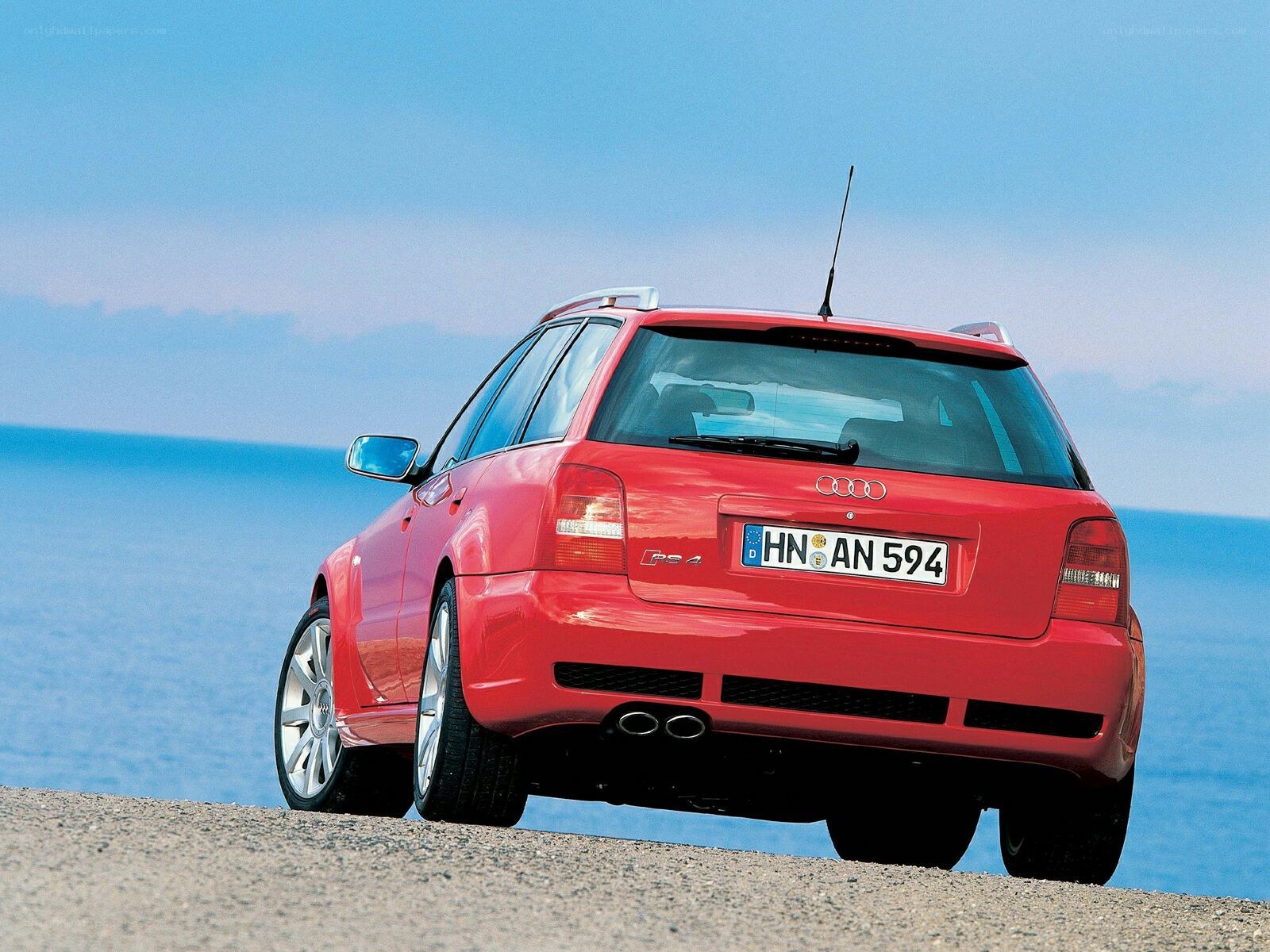 Red Audi RS4 station wagon