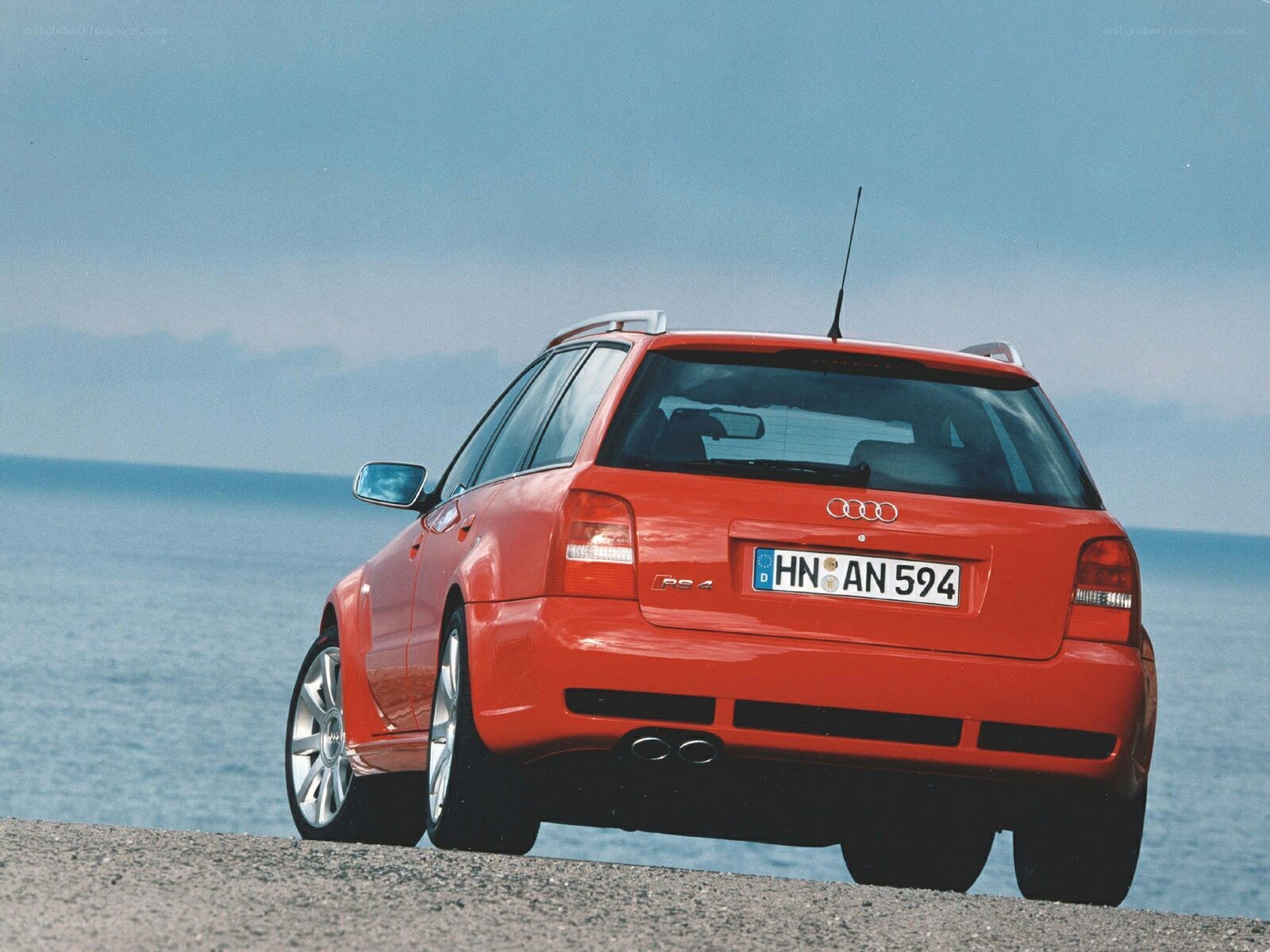 Red Audi RS4 station wagon