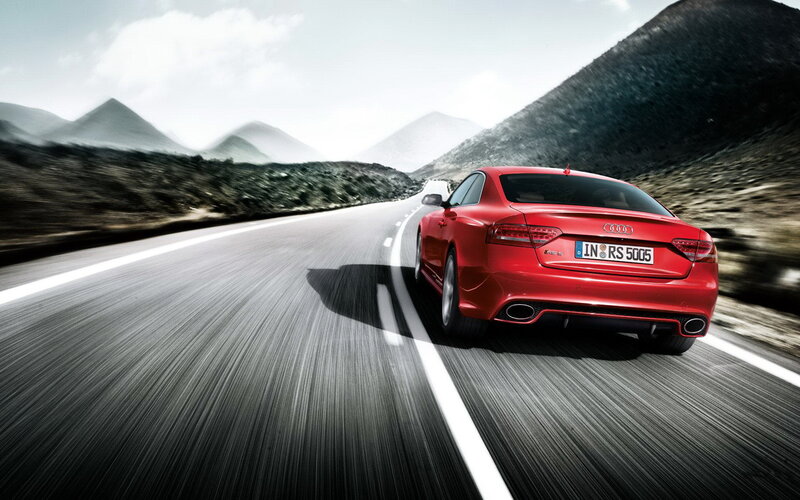 Red Audi Rs5 Car — Dynamic, Photograph