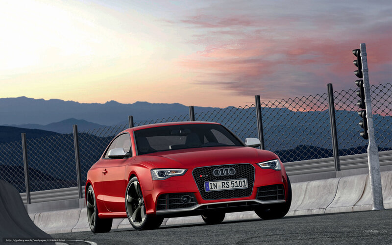 Red Audi Rs5 Coupe — Dramatic, Sunset