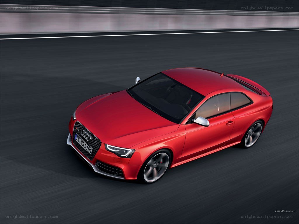 Red Audi RS5 in motion