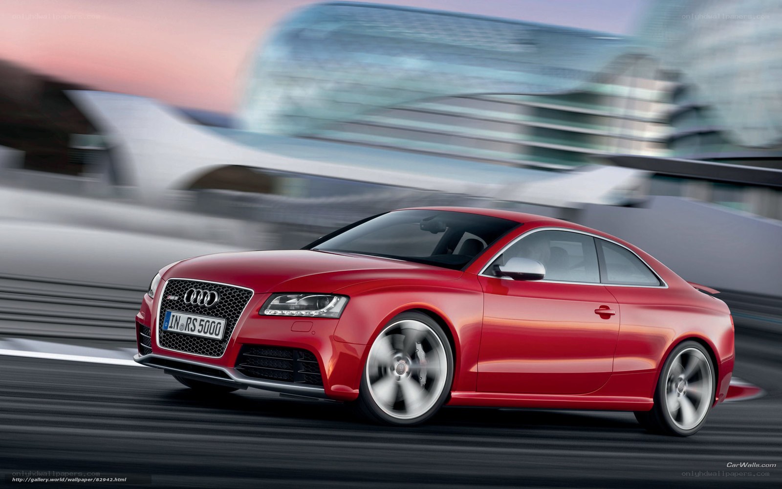 Red Audi RS5 in motion