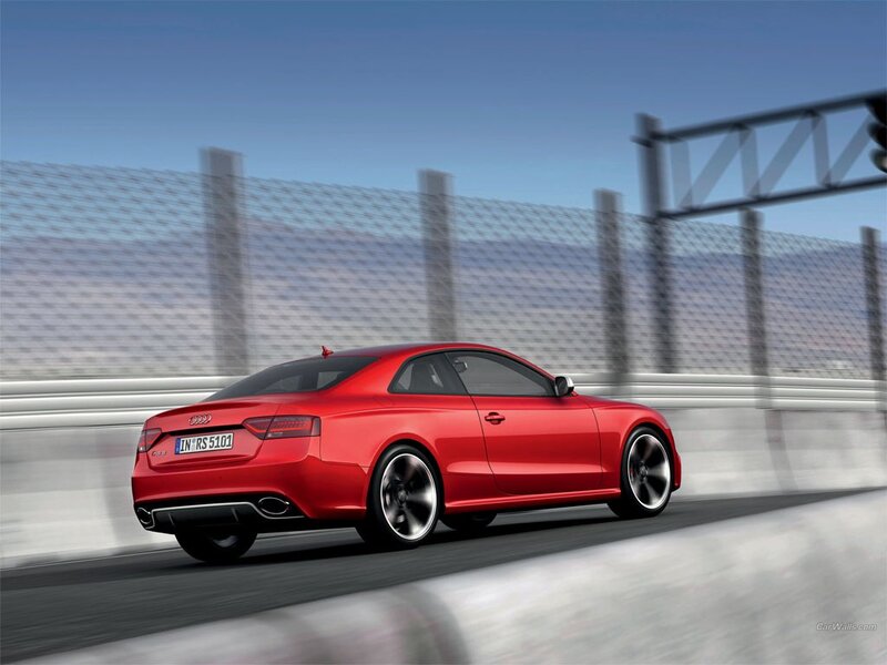 Red Audi RS5 on a racetrack