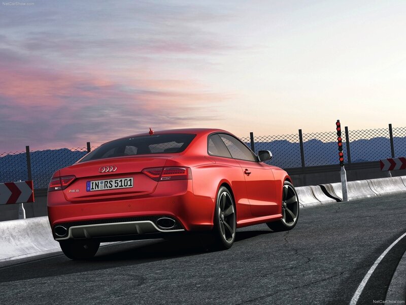 Red Audi RS5 on a racetrack