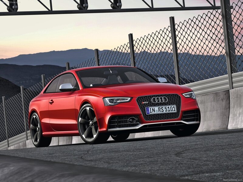 Red Audi RS5 on a racetrack