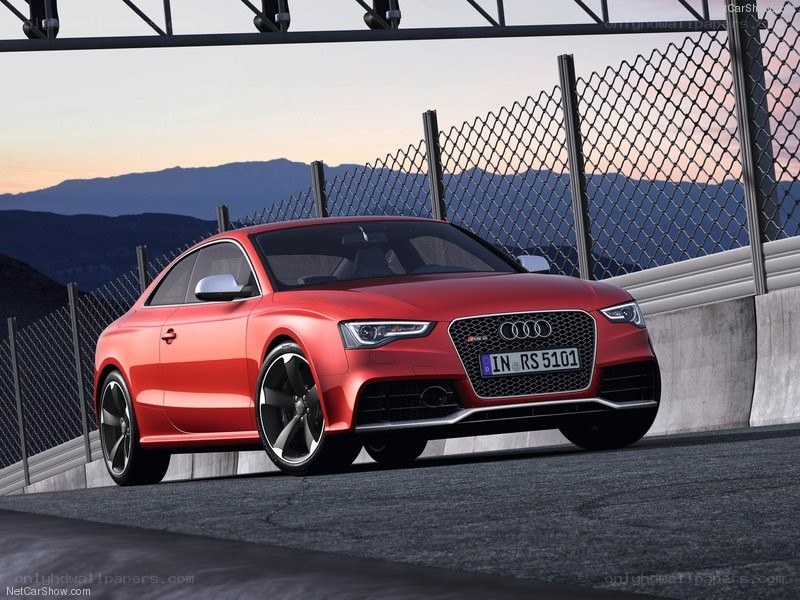 Red Audi RS5 on a racetrack