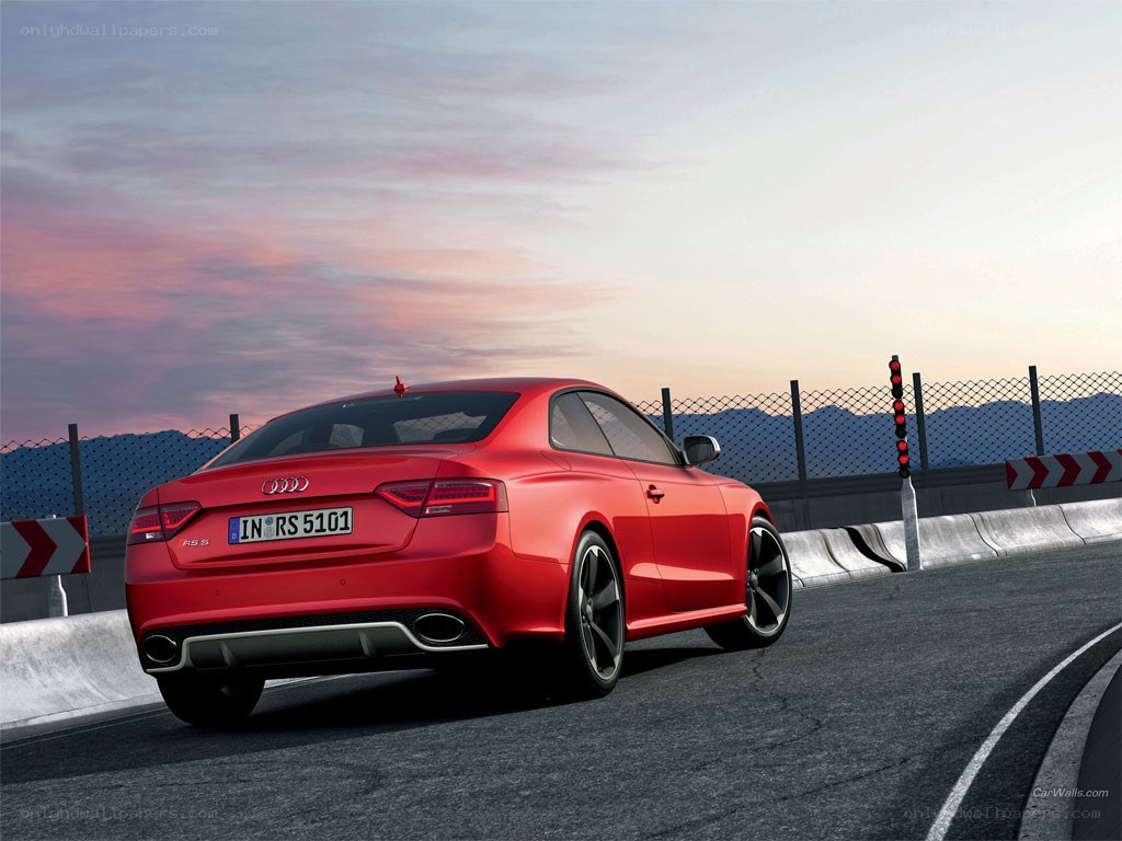 Red Audi RS5 on a racetrack