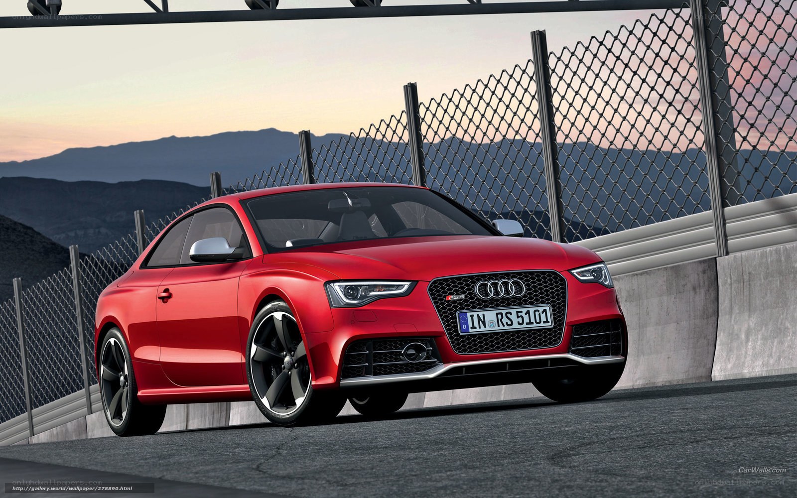 Red Audi RS5 on a racetrack