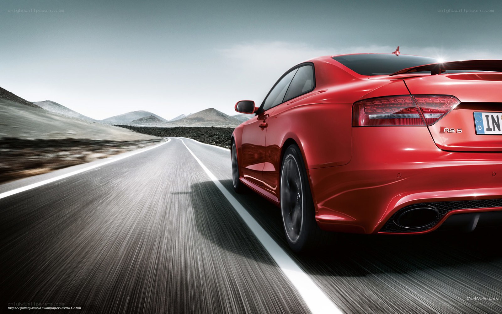 Red Audi RS5 on desert road