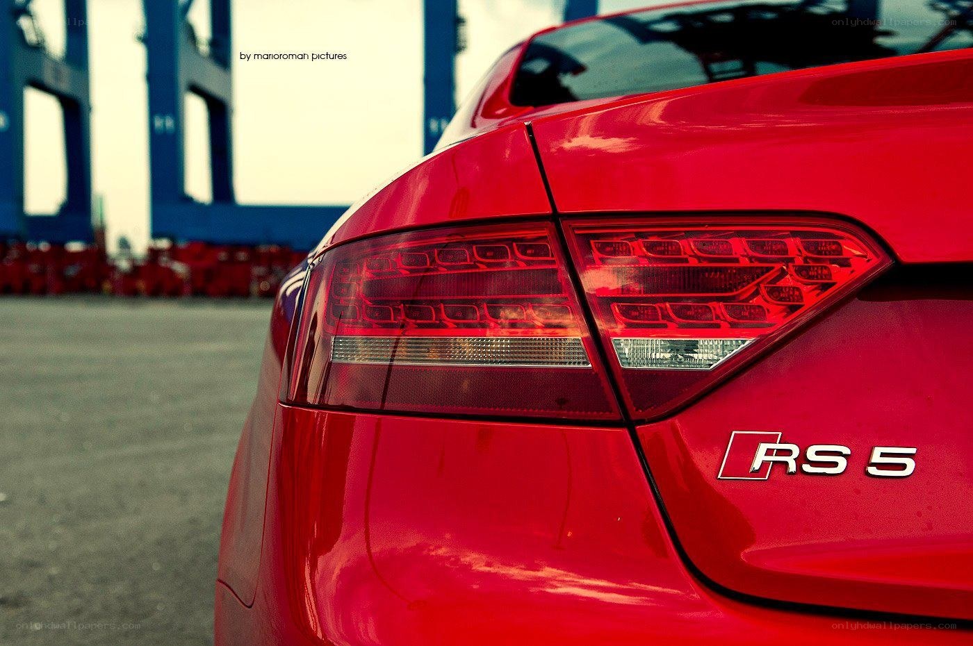 Red Audi RS5 rear view