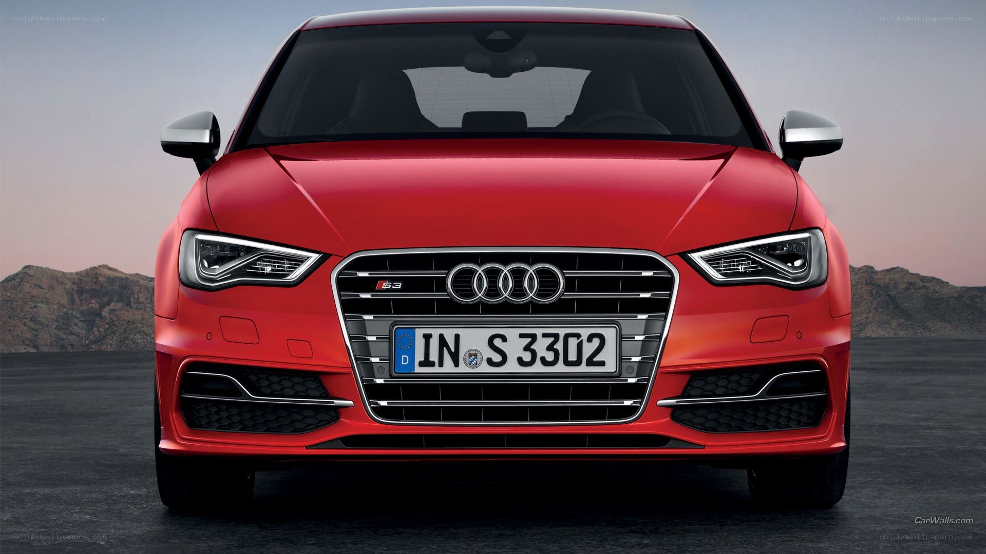Red Audi S3 front view