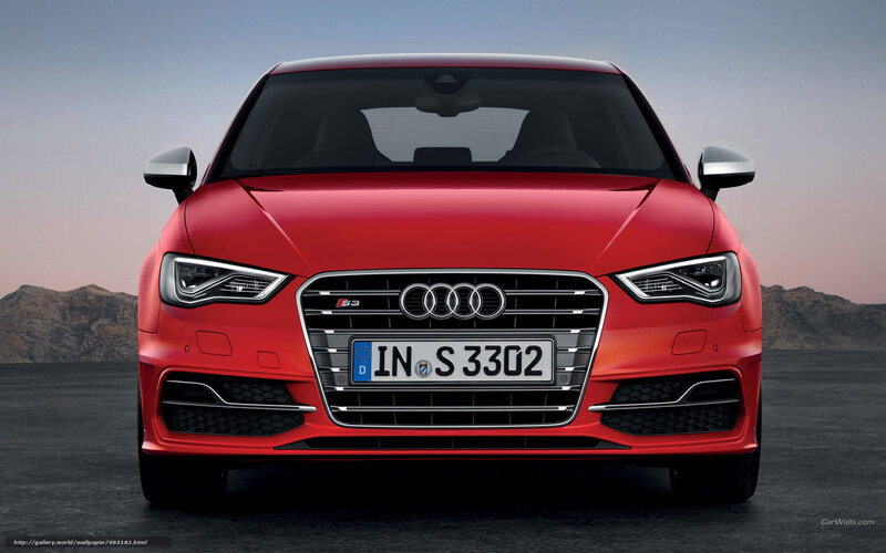 Red Audi S3 front view
