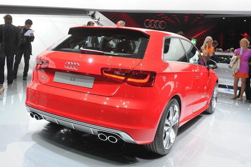 Red Audi S3 Hatchback — Neutral, Photograph, People